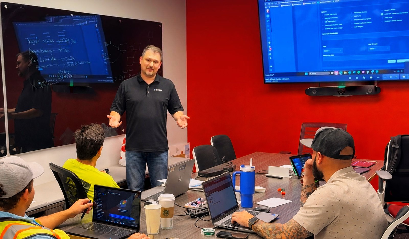 Implementation workshop mapping workflows with a client team